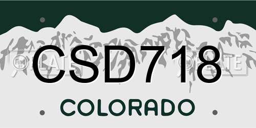 CSD718 Colorado License Plate