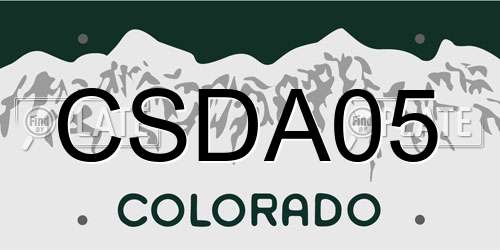 CSDA05 Colorado License Plate