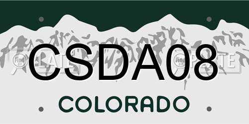 CSDA08 Colorado License Plate