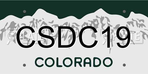CSDC19 Colorado License Plate