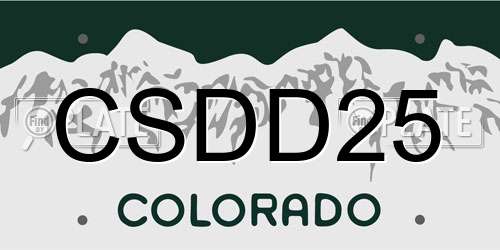 CSDD25 Colorado License Plate