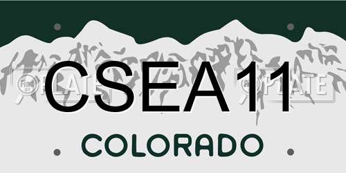 CSEA11 Colorado License Plate
