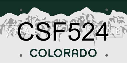 CSF524 Colorado License Plate