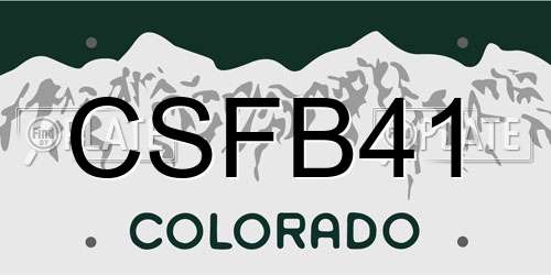 CSFB41 Colorado License Plate