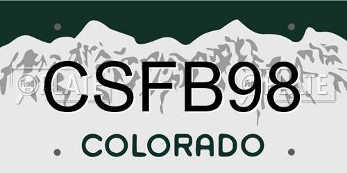 CSFB98 Colorado License Plate