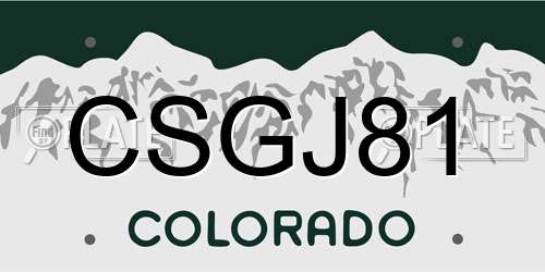 CSGJ81 Colorado License Plate