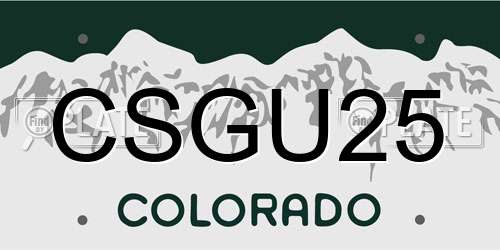 CSGU25 Colorado License Plate