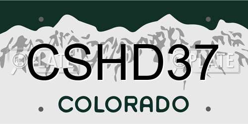 CSHD37 Colorado License Plate