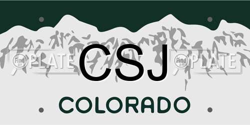 CSJ Colorado License Plate