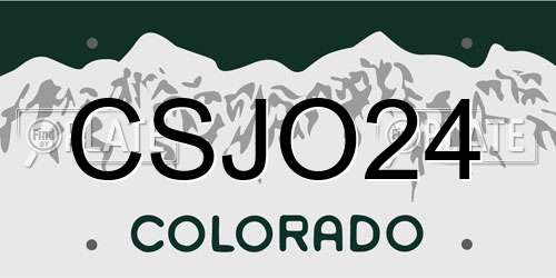 CSJO24 Colorado License Plate