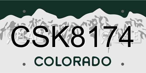 CSK8174 Colorado License Plate