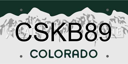 CSKB89 Colorado License Plate