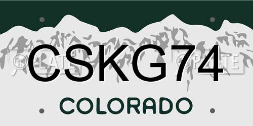 CSKG74 Colorado License Plate