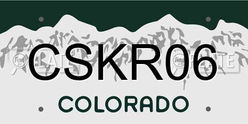 CSKR06 Colorado License Plate