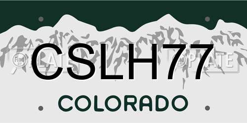 CSLH77 Colorado License Plate