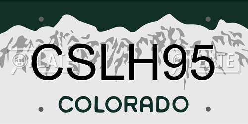 CSLH95 Colorado License Plate