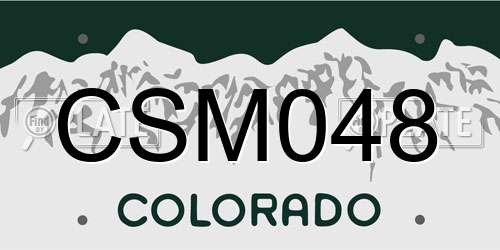 CSM048 Colorado License Plate