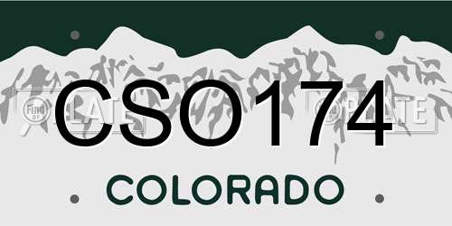 CSO174 Colorado License Plate