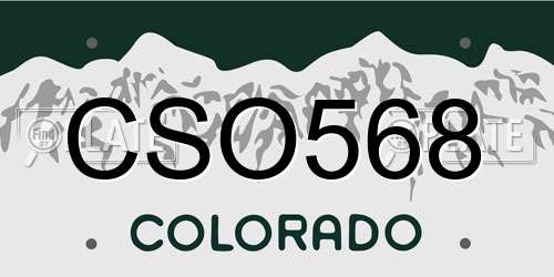 CSO568 Colorado License Plate
