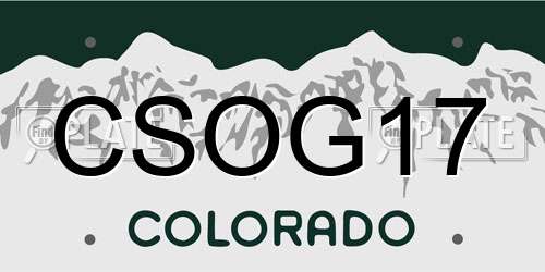 CSOG17 Colorado License Plate