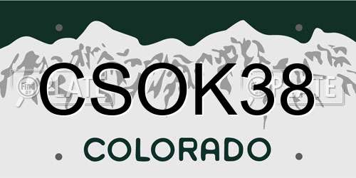 CSOK38 Colorado License Plate
