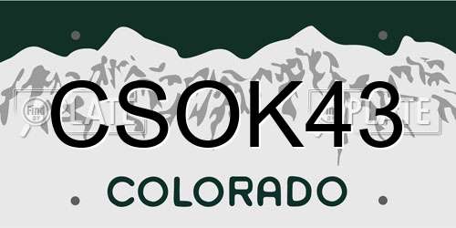 CSOK43 Colorado License Plate
