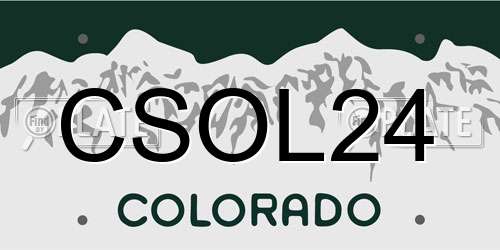 CSOL24 Colorado License Plate