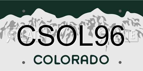 CSOL96 Colorado License Plate