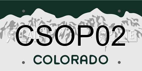 CSOP02 Colorado License Plate