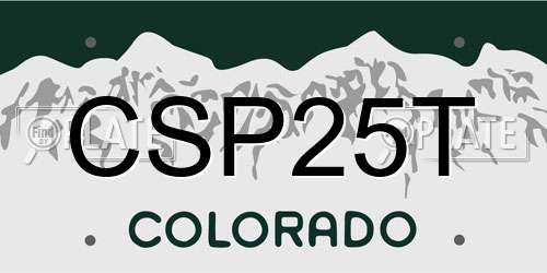 CSP25T Colorado License Plate
