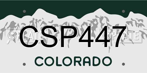 CSP447 Colorado License Plate