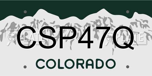 CSP47Q Colorado License Plate