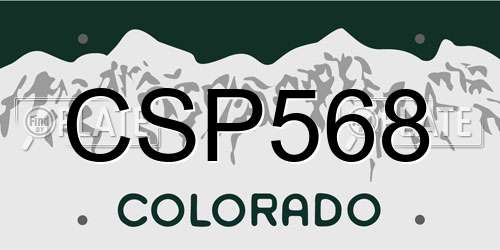 CSP568 Colorado License Plate