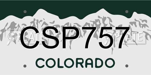 CSP757 Colorado License Plate