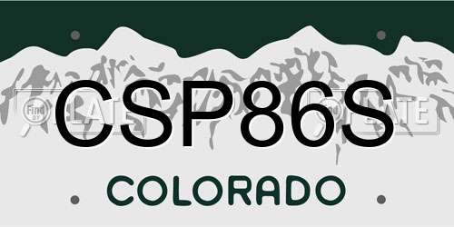 CSP86S Colorado License Plate