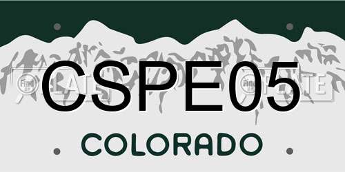 CSPE05 Colorado License Plate