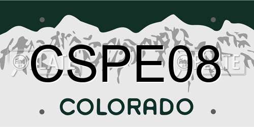 CSPE08 Colorado License Plate