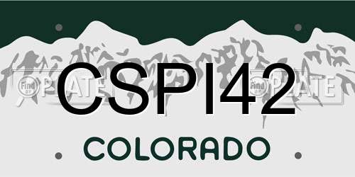 CSPI42 Colorado License Plate