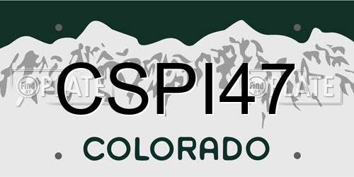 CSPI47 Colorado License Plate