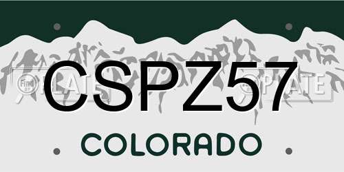 CSPZ57 Colorado License Plate
