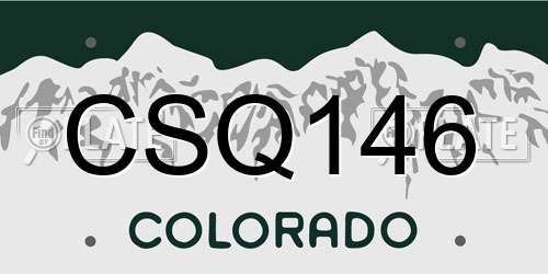 CSQ146 Colorado License Plate
