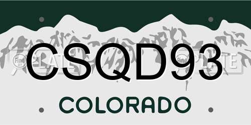 CSQD93 Colorado License Plate