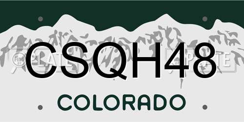 CSQH48 Colorado License Plate
