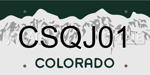 CSQJ01 Colorado License Plate