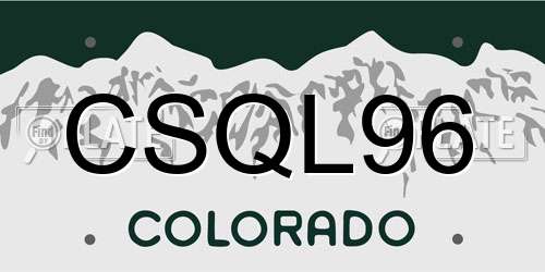 CSQL96 Colorado License Plate