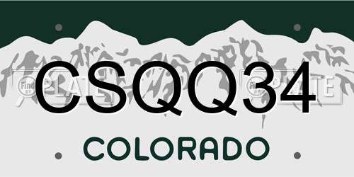 CSQQ34 Colorado License Plate