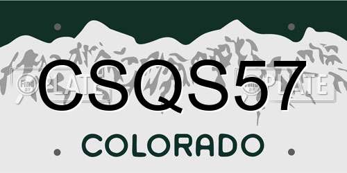 CSQS57 Colorado License Plate