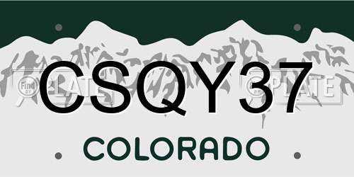 CSQY37 Colorado License Plate