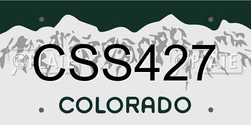 CSS427 Colorado License Plate