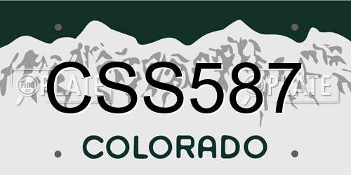 CSS587 Colorado License Plate